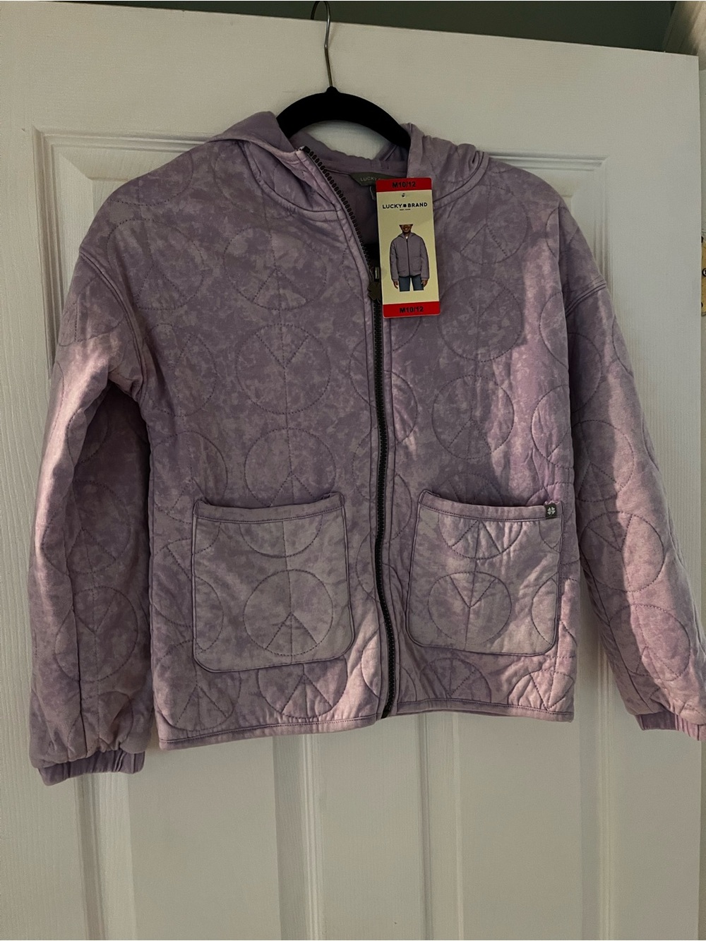 Lucky Brand Kids Lilac Quilted Zip-Up Hoodie Jacket